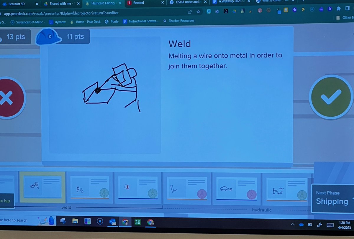 EdTech4Tots's tweet photo. Today @BJACE20, @EdTechAly & I worked w/Mr. Babcock's #autocollision Ss to document/build skill-specific vocab w/@peardeck's #flashcardfactory. Check out these definitions/illustrations from these impressive future tradespeople, who apply this knowledge in the shop daily. https://t.co/bWDvEZbFV0