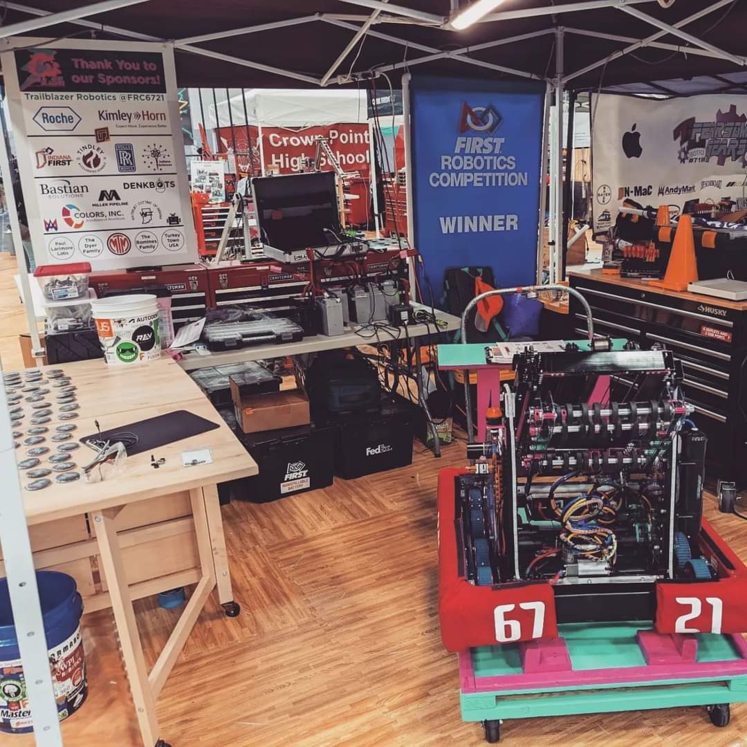 FRC6721's tweet photo. We had an absolute blast at the Greenwood District Event this weekend! Joining the #7 Alliance, winning the Judge's Award, and making new friends everyday! See you at State robot friends!
#INGRE #FINFAM #omgrobots
@FIRSTINRobotics @TindleyCATAS https://t.co/ofOHLbeXxN