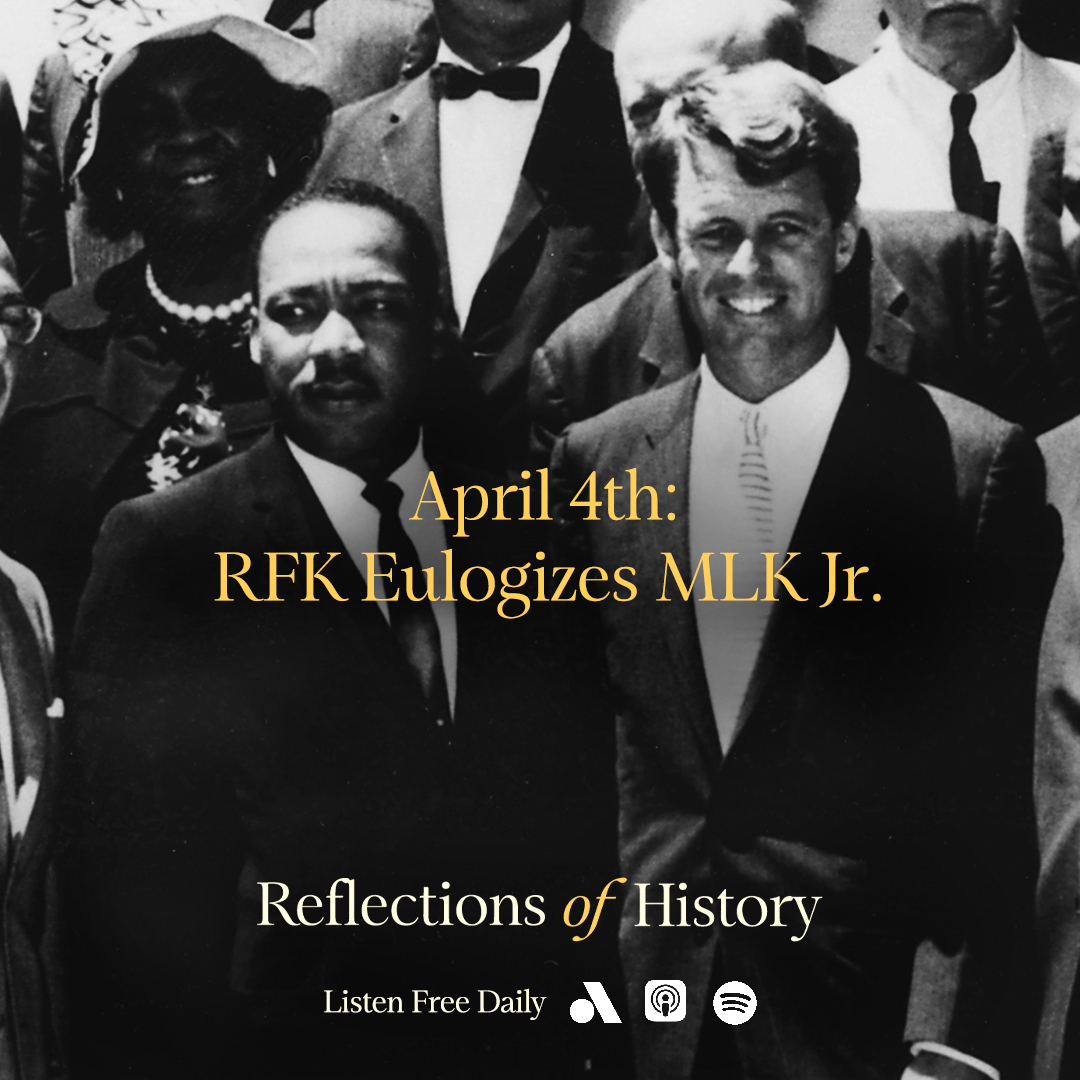 On this date in 1968, Robert Kennedy eulogized Martin Luther King Jr at a campaign stop in Indianapolis, speaking both to the crowd and to history. 🎧: link.chtbl.com/ROH