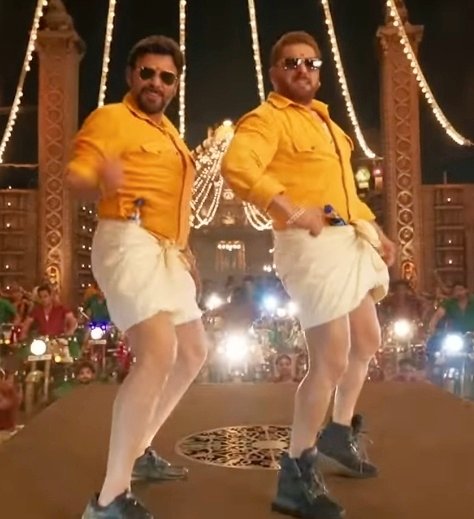 SAGARR2727's tweet photo. #SalmanKhan's Real life SWAG is used in Reel life by directors 🔥💥
Months ago, he randomly put that glass into his pocket & @Riteishd used this in #VedLavlay song with him & now in #Yentamma song we can see this again with bottle & this time in lungi 😅🔥
#KisiKaBhaiKisiKiJaan https://t.co/y9ilxg5gZt