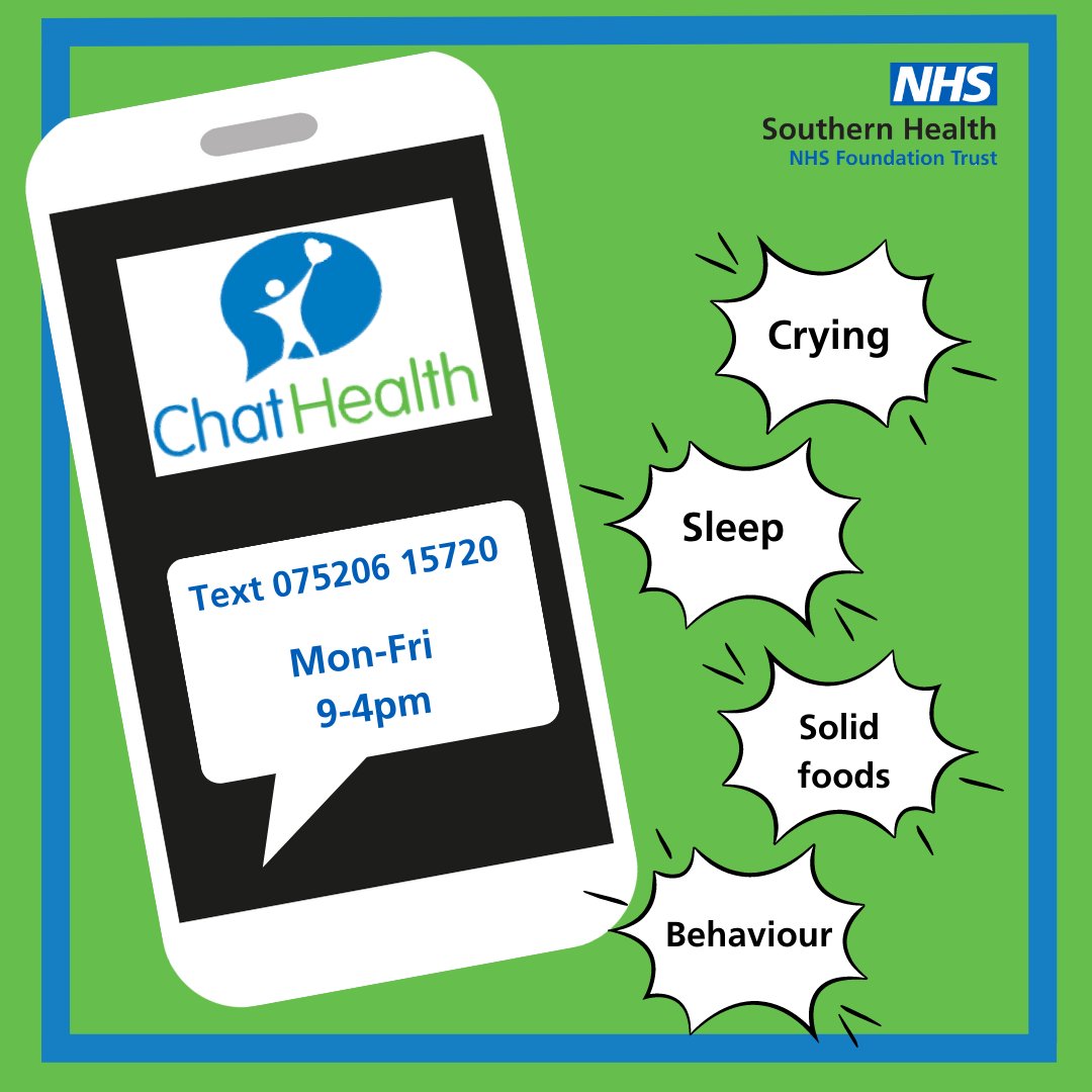 HwatchHampshire's tweet photo. Did you know? ChatHealth 0-5 is now open longer so you have longer during the day to ask any health or wellbeing questions by dropping a confidential text to an expert.  Text 07520 615720 or start a chat online from 9.00am-4.00pm  https://t.co/raFIWsHJXc https://t.co/3PLbhxcF20