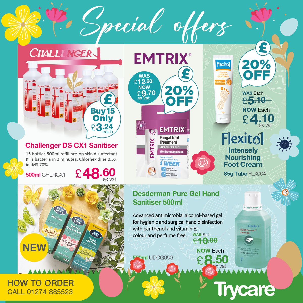 🐰 Hop to it… our Easter Offers are here. 🌼
View all April Offers here bit.ly/40Vedlj
Email chiropody@trycare.co.uk or call 01274 88 55 23 to order. #healthcare #footcare #foothealth #footwork #workingfeet #fixfeet #podiatry #foothealthpractitioner