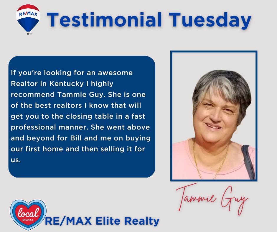 REMAXEliteKY's tweet photo. Way to go, Tammie Guy! ⭐️⭐️⭐️⭐️⭐️⁠
⁠
#REMAXEliteRealty #unstoppable2023⁠ #TestimonialTuesday #remaxhustle #FiveStarAgent #beintentional2023 #OutstandingAgents #OutstandingResults #bluegrassrealtors https://t.co/38ILs6ZnFP