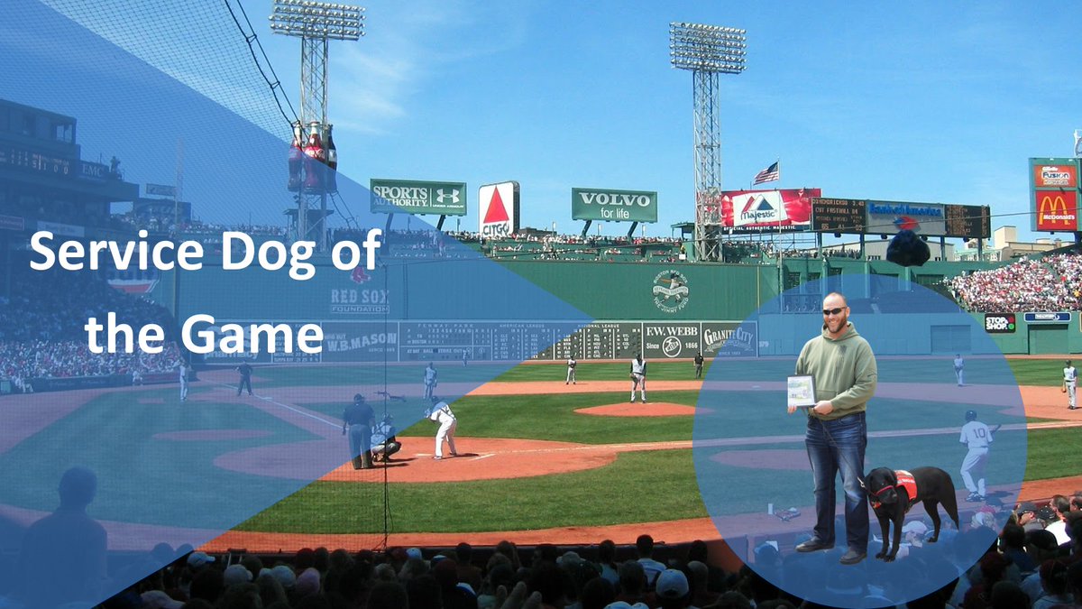 NEADSdogs's tweet photo. Join us in cheering on NEADS client Jed and Service Dog Raffle- #ServiceDogOfTheGame -as they are honored tonight at @fenwaypark! Thank you to the @RedSox for honoring Service Dogs in this important way throughout the season! #WorldClassServiceDogs #ServiceDogs #redsox https://t.co/HatBEwSlxP