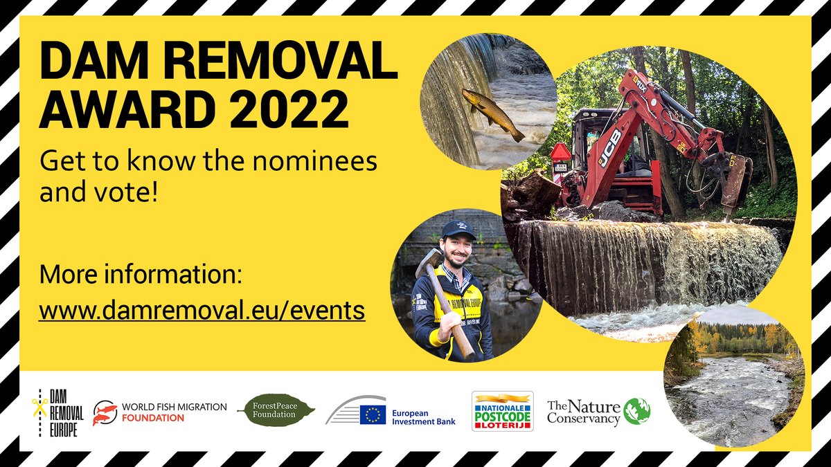 Removing obsolete dams is key to helping restore rivers to their free-flowing state -- so that both the 🐟 & communities they support continue to thrive. We're celebrating Europe's best dam removals w/ @fishmigration & @DamRemovalEU! Have your say here👉 nature.ly/3zvbjaD