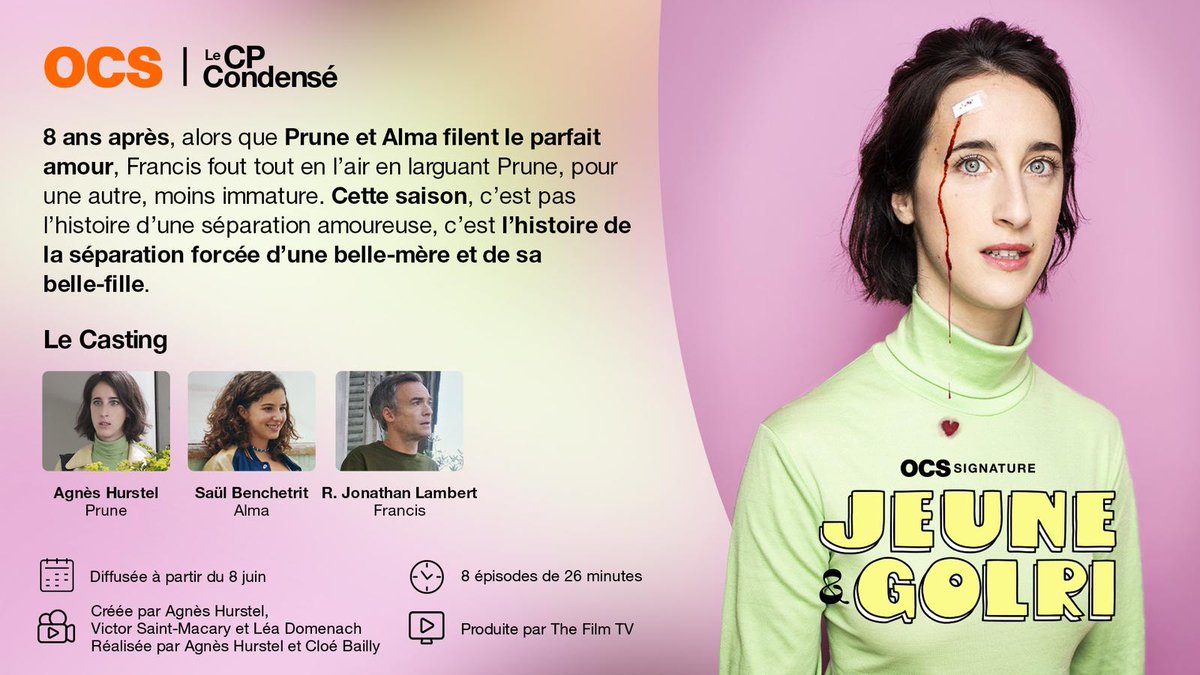 OCSTV_pro's tweet photo. [CP Condensé]

 La série OCS Signature Jeune &amp; Golri est de retour pour une 2e saison ! 
2 épisodes seront à découvrir chaque semaine à partir du 8 juin sur @OCSTV
Lien du CP : https://t.co/bpKBtbOqo4 https://t.co/h9xwlE9iMu