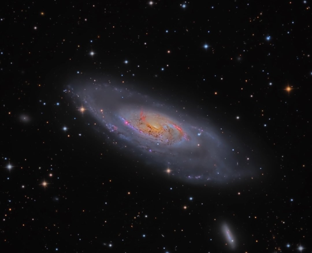 M106. 

29.5 hours of integration with my 8” f4 Newtonian. 

#space #astrophotography