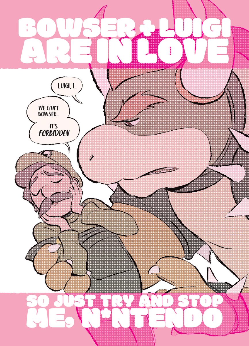 Short_Box's tweet photo. It's back! A bumper print edition of @cousineggplant's visionary Bowuigi zine with 11 additional all-new pages of comics and illustration! Bowser and Luigi are in love - but there's a spanner in the works: Mario! https://t.co/pe91bU9hud https://t.co/Kp0ZUAk8P3