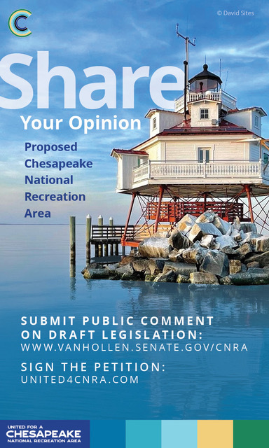 ChesConserv's tweet photo. The Chesapeake Bay could become part of a new National Recreation Area! With the links below, show your support and let your voice be heard.

1) Submit public comment: https://t.co/08KSXx0Ksb
2) Sign the petition: https://t.co/GQpQuer2cb

#united4cnra https://t.co/49nYVMSoA9