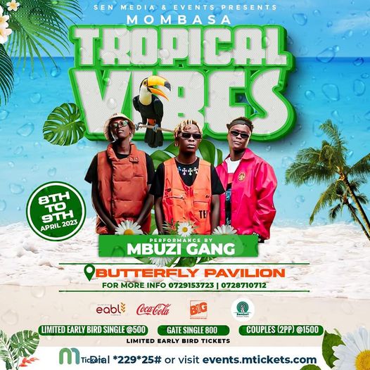 Don't miss the @mbuzigang this weekend performing on tropical vibes at butterfly pavilion in mombasa. 
BE THERE 

#mbuzigang #tropicalvibes #DKShivakumar  #Dogecoin #Doge #blackmarketrecords
