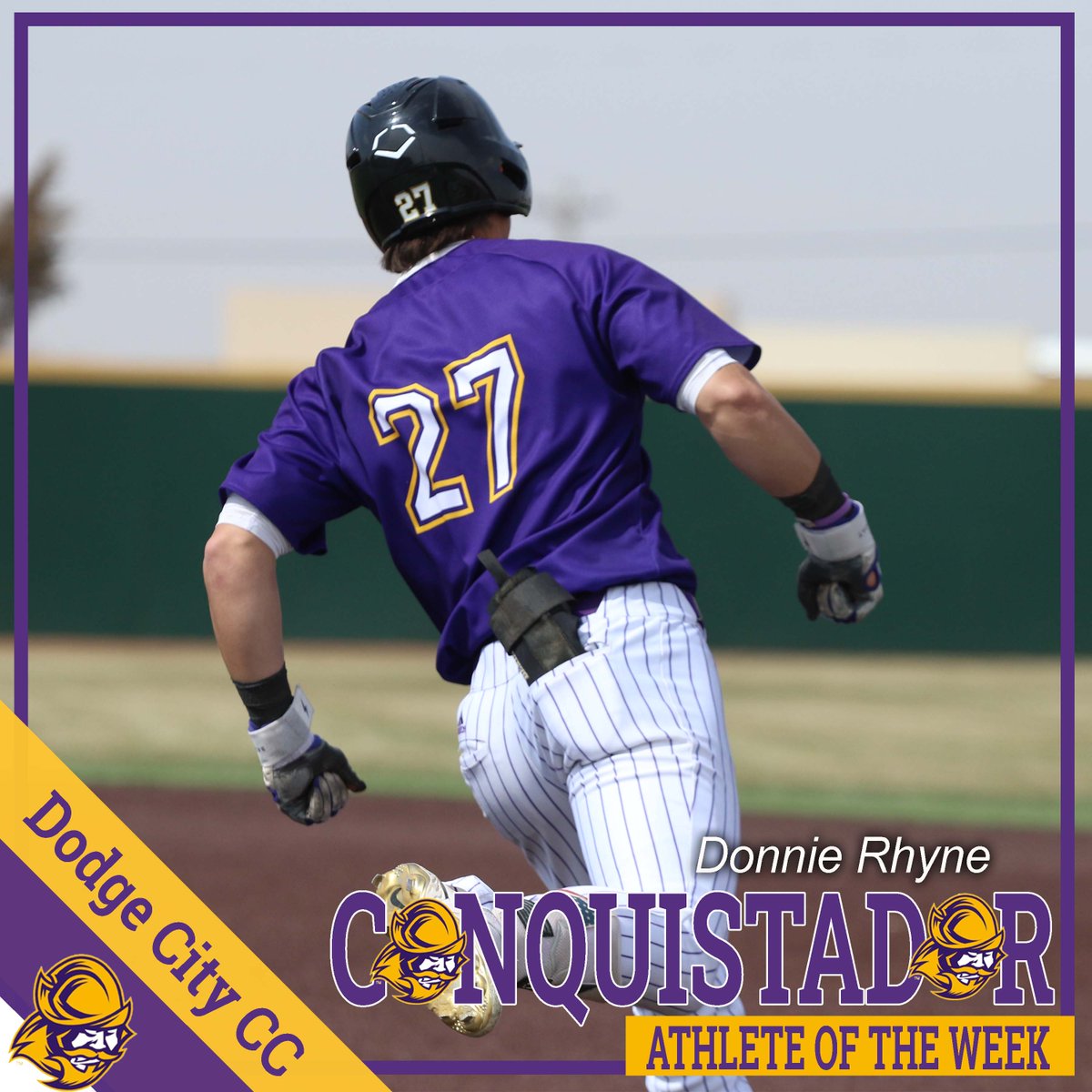 Congratulations to this week's male "Conquistador Athlete of the Week" - Donnie Rhyne (⚾️Baseball)...he was 8-11 with 8 RS, 7 RBI, 5 BB, 3 HR💣, 3 2B, &amp; SB in series vs Colby #GoConqs <a href="/GoConqsBB/">Dodge City CC Baseball</a> <a href="/drhyne1715/">Donnie Rhyne</a> 

goconqs.com/awards.aspx?ao…