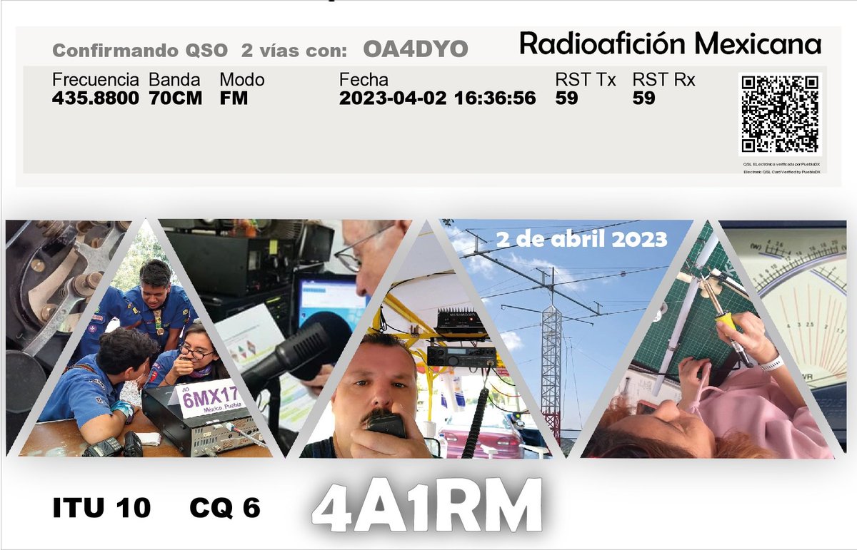 Agradecido por la QSL , felicitaciones por la activación. #Hermanosmexicanos
