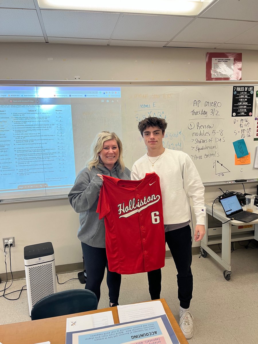 Hollistonbb's tweet image. This season for every home game, the boys will choose a faculty member to give their away jersey for the day. Showing respect and gratitude to people that have been a positive impact in their lives
