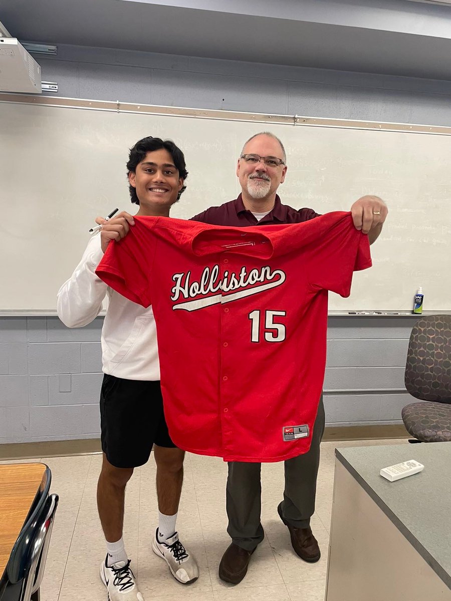 Hollistonbb's tweet image. This season for every home game, the boys will choose a faculty member to give their away jersey for the day. Showing respect and gratitude to people that have been a positive impact in their lives