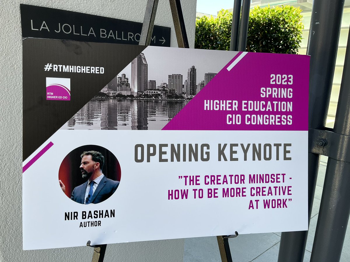 Nir_Bashan's tweet photo. Had a blast speaking at the #rtmhighered talking about how to be more creative in the workplace.
Thank you @RTM_BG for letting me join your awesome event!
#thecreatormindset #creativity #innovation #keynote https://t.co/COhMmdeS6C