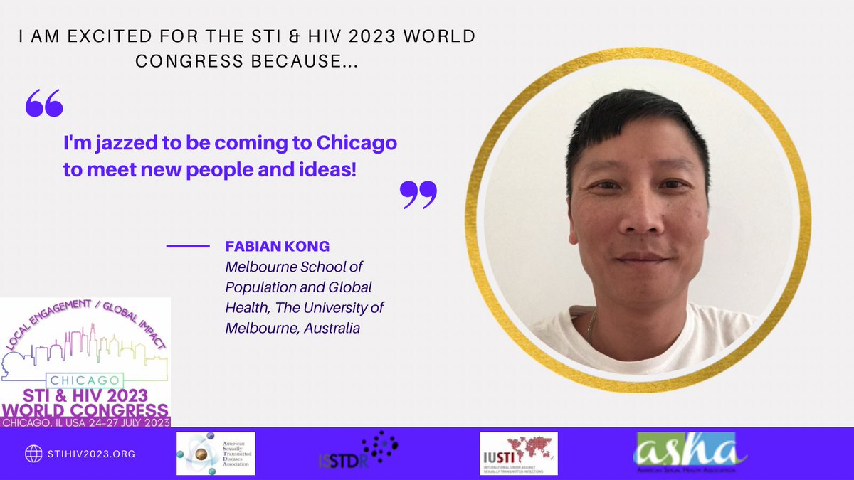 Dr. Fabian Kong is excited for #STIHIV2023 are you? Register today so that you too can meet new people and make some more STI friends at stihiv2023.org/registration-i… Only 111 days till #STIHIV2023 begins! @ASTDA1 @IUSTI_World @InfoASHA