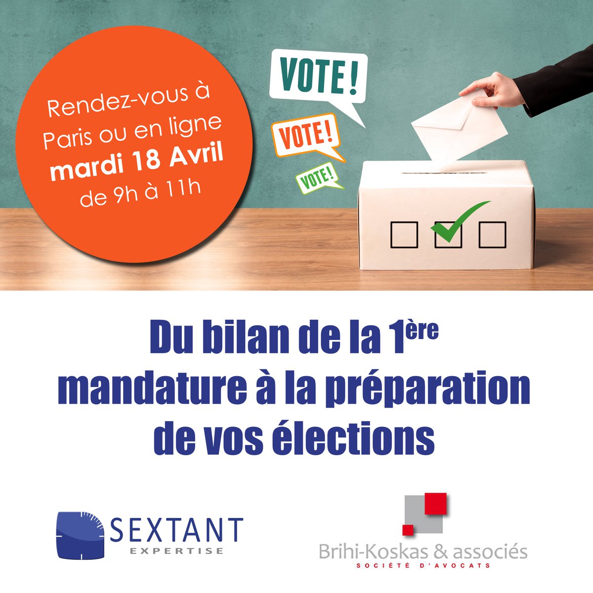 📢#Conférence - Du bilan de la 1ère #mandature à la préparation de vos #ÉlectionsPro <a href="/SextantCSE/">Sextant Expertise</a> #BrihiKoskas ↪ D’ici fin 2023, ce sont 75% des #CSE qui vont être renouvelés. <a href="/ChPelletSextant/">SextantChPellet</a> <a href="/ILICZoran8/">ILIC Zoran</a> 🚨Inscriptions vip.conseil-ce.fr/formulaire_367💻à distance vu.fr/QaSR