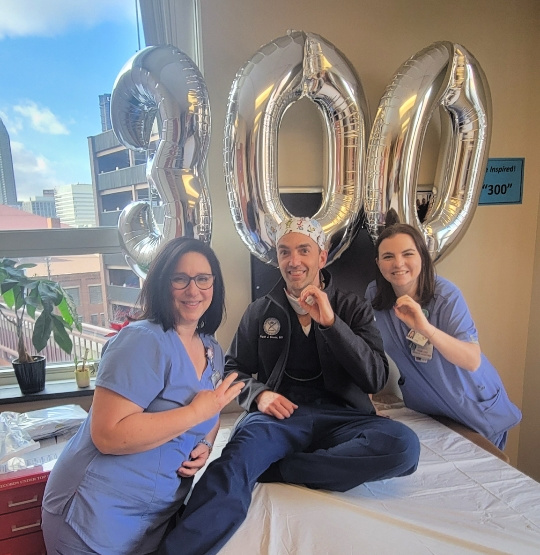 Congratulations to Dr. Ryan Soose who implanted his 300th Inspire device recently! Only a small handful of providers in the World have done this, & we are lucky to have him & his expertise in the treatment of obstructive sleep apnea here at UPMC. #OSA #SleepMedicine #ent