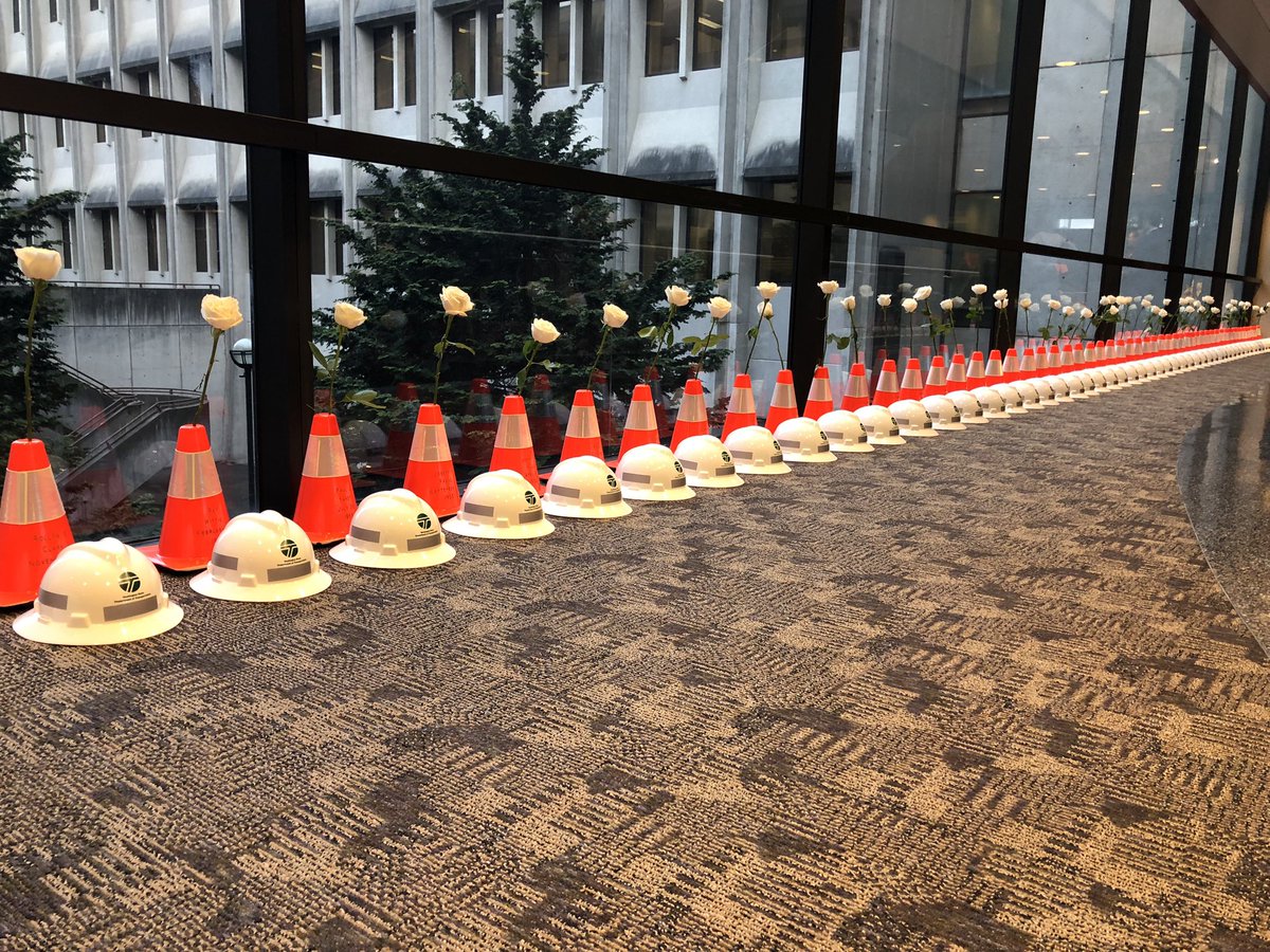 wsdot's tweet photo. Good morning. Today is our yearly Worker Memorial event, where we remember and honor our 60 colleagues who have died in work zones since 1950. Please follow along as we share scenes and info throughout the day. https://t.co/lUDNAuNnGf