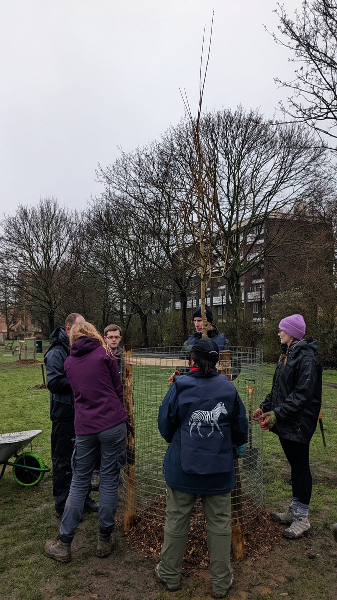 Big thank you to the team from @InvestecUK who came along to Weavers Field and planted nine heavy standard trees while battling difficult weather! All the trees were planted at a high standard and overall, we had a great time with them.

Thanks again for your hard work! 😁