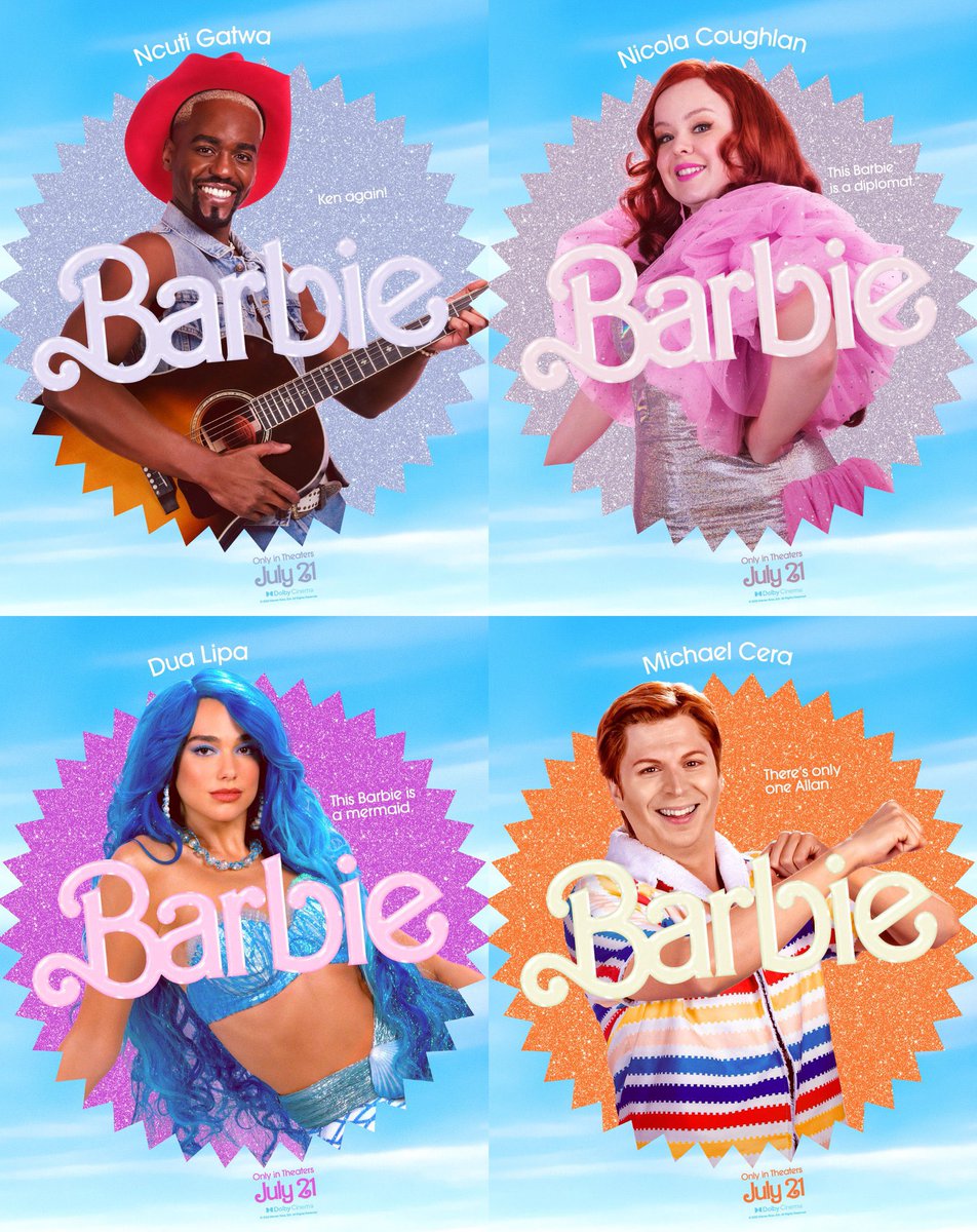 Character posters for #BarbieTheMovie have been released.