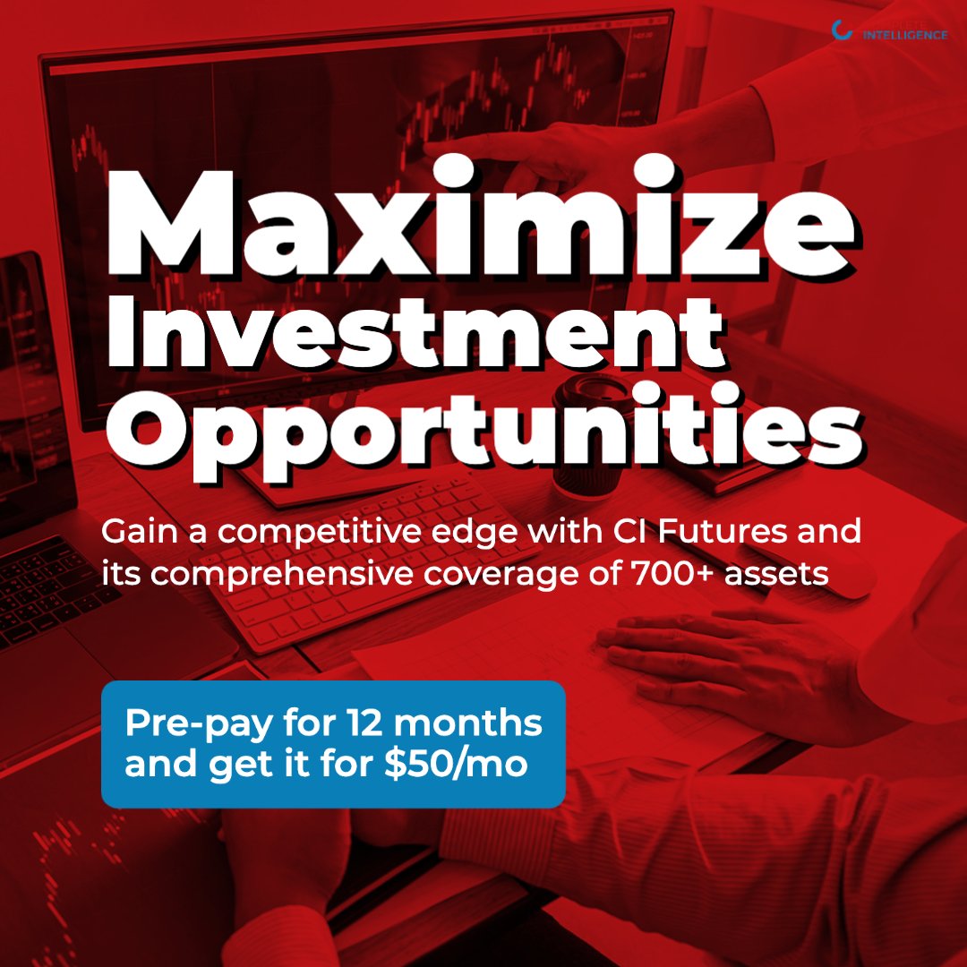 complete_intel's tweet image. Stay ahead of the game with CI Futures. Our comprehensive coverage of more than 700 assets and historical data dating back to 2010, allows you to make informed decisions starting at $50/mo. 

Explore your options: completeintel.com/pricing 

#CIFutures #InformedTrading