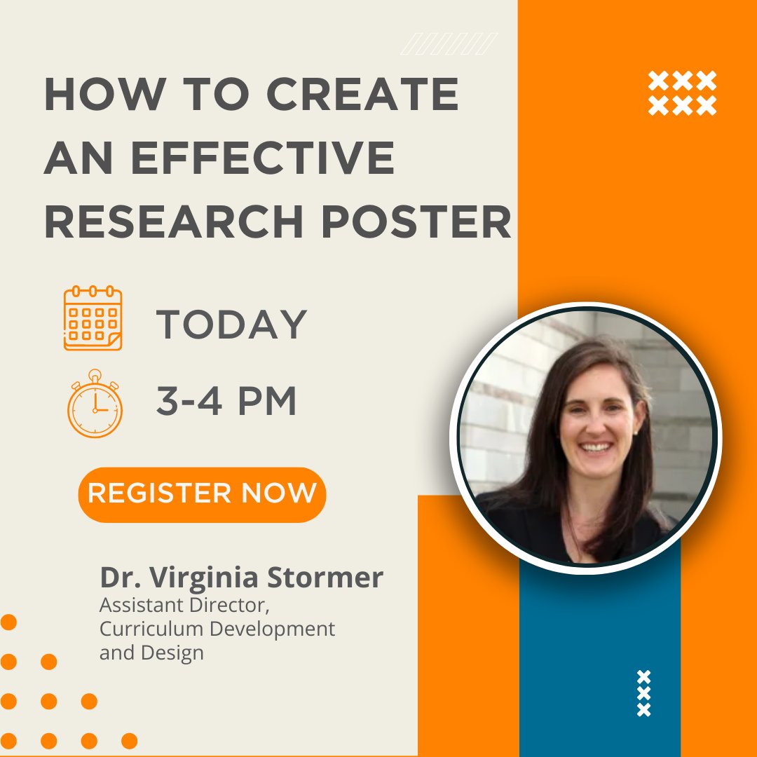 Struggling to create your research poster for Eureca?
.
Join today's virtual seminar led by Dr. Stormer
.
Link in bio