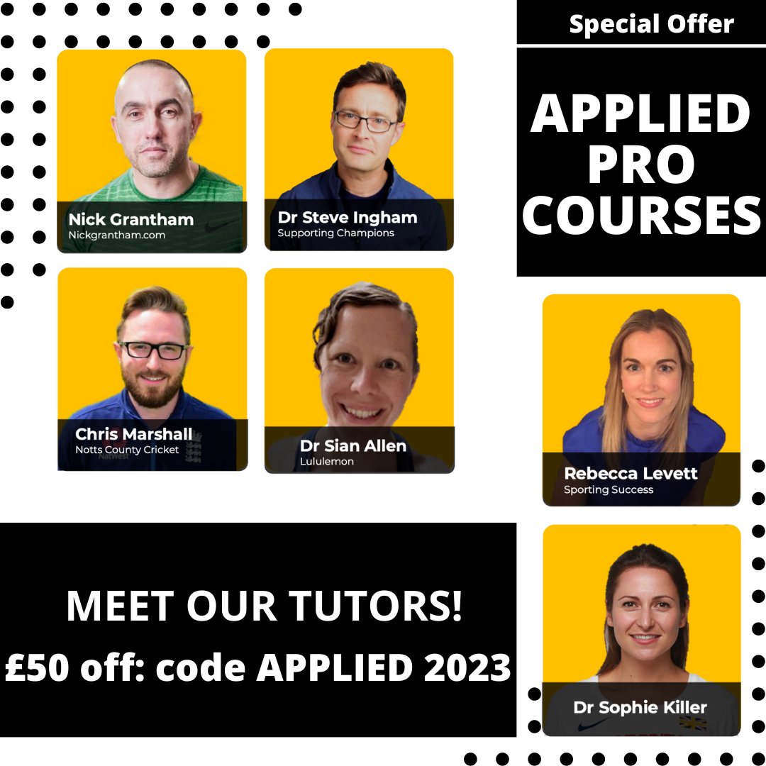 Meet our fantastic tutors! @coachnickg @ingham_steve @ckmarshall @SportingSuccess @DrSianAllen @Sophie_Killer