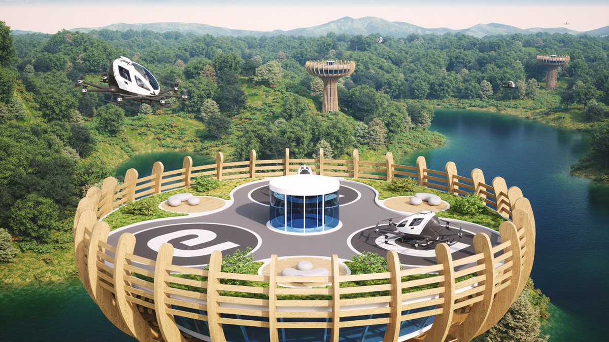 eh216s's tweet photo. @urbanairmobili1 Good to see important progress! 🚀💪
Your picture reminds me of a very similar design idea: 
#ehang #evtol #vertiport #vertihub #vertistop https://t.co/NejfpTO8ZS