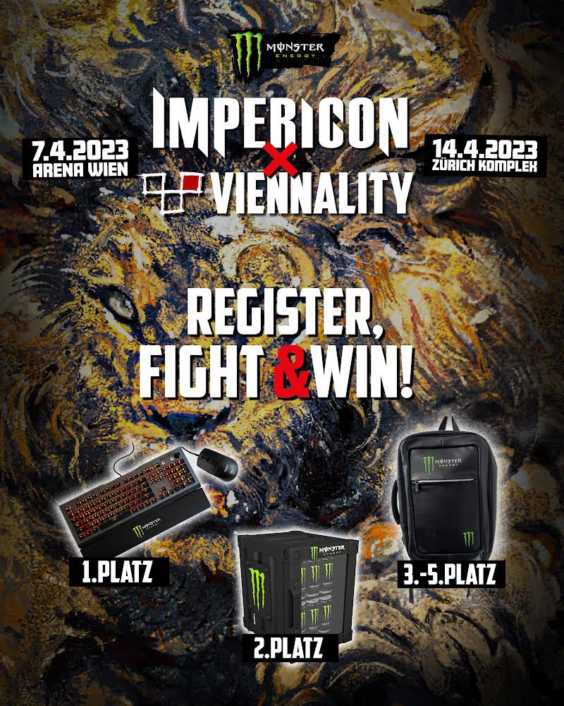 viennality's tweet photo. FIGHT &amp; WIN! Thanks to our partners @Impericon_de and @MonsterEnergyAT you can win awesome prizes at this year's "IMPERICON FEST 2023". Visit our viennality booth and show us your fighting skills while listening to badass bands like @theghostinside, @STYGoc and @LANDMVRKS See you https://t.co/1KRJWBjB0U