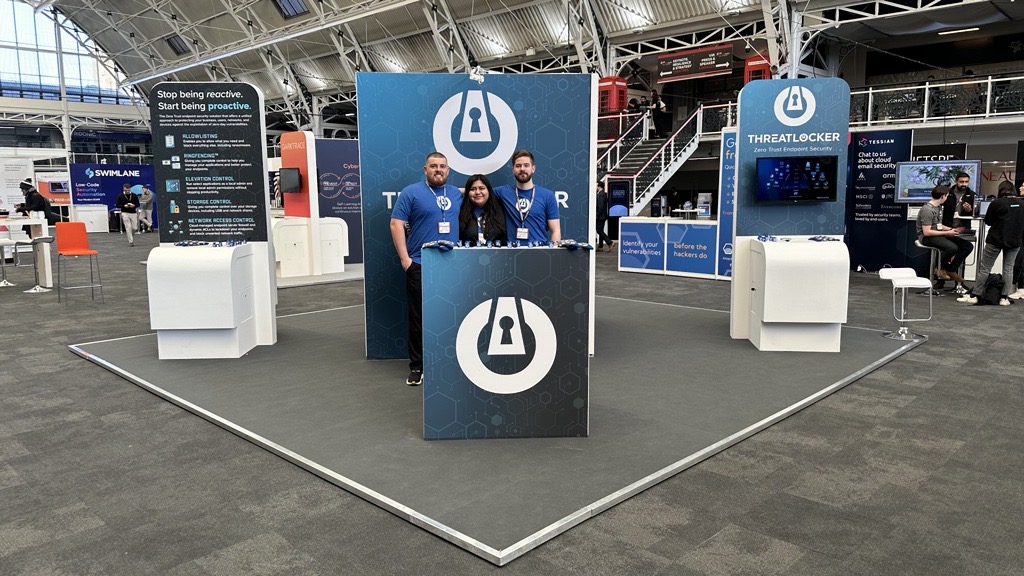 ThreatLocker's tweet image. It's @UKCyberWeek! Stop by stand B8 to see how ThreatLocker dynamic tools can take your cybersecurity stack to the next level with ransomware protection like no other. #cybersecuritytools #London