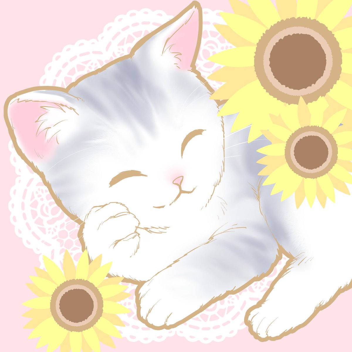 pi_cha5690's tweet photo. ゆいちゃん(@yui202202)に『猫×向日葵』でアイコンを書いて頂きました🌻*✲ﾟ
目瞑ってるのもふわふわ感も本当に可愛くてッ♡⃛
レースなど細かい所まで要望に答えて下さり、ありがとうございました!感謝の気持ちでいっぱいです😭
これからも宜しくお願いします🙏✨

*️⃣無断転載・無断使用禁止です⚠️ https://t.co/VA9wZMPTgm