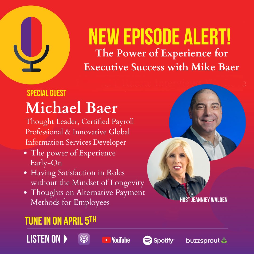 Your weekly podcast is almost here!🎙️
Tune in TOMORROW for another unbelievable episode!👀
This time, special guest👉Michael Baer sits down with Jeanniey to reflect some takeaways from his unique career path, satisfaction in a role &amp; so much more!🚀
#newepisode #liftoffpodcast