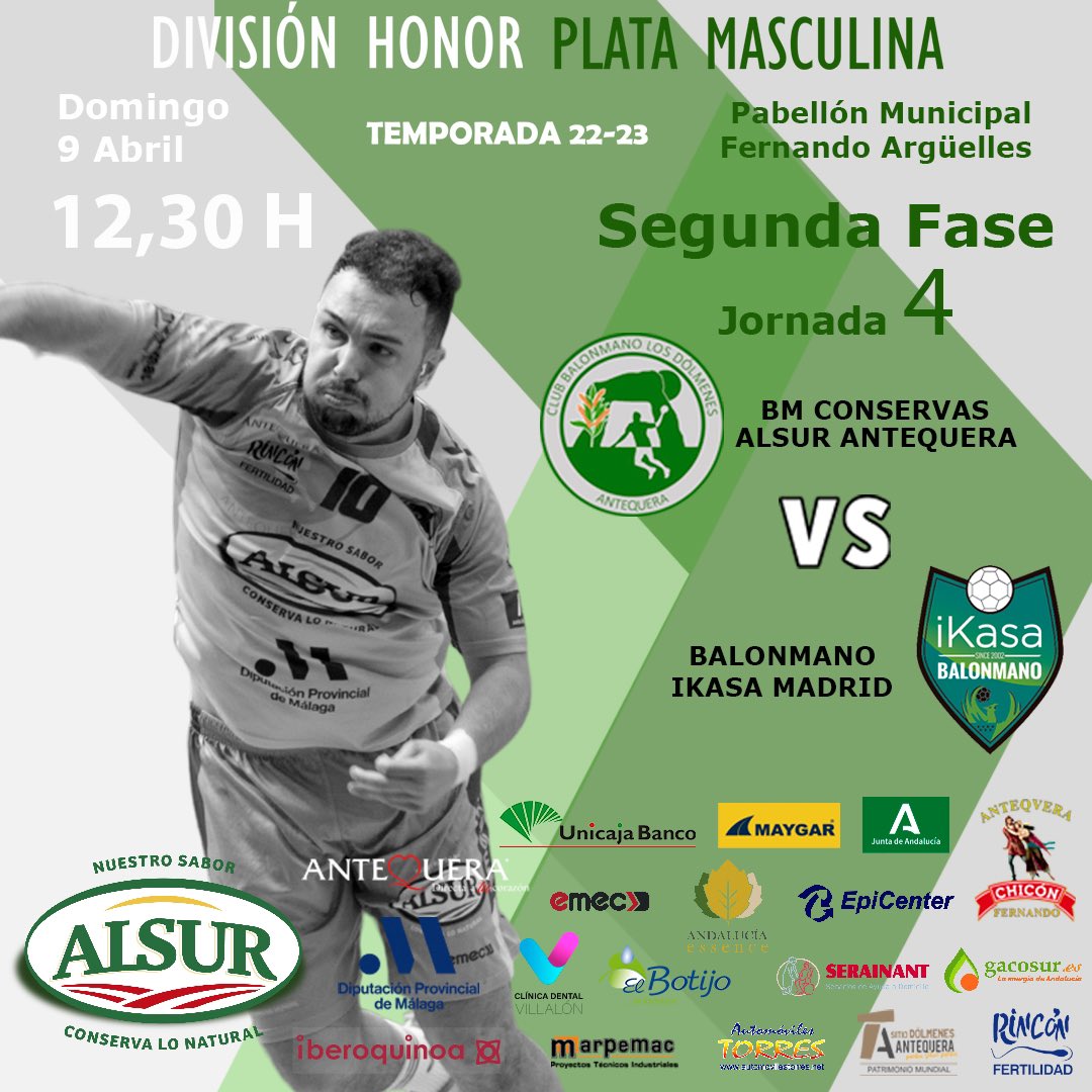 DolmenesAtqBM's tweet photo. 🔜 ¡Domingo de Resurrección en el Argüelles!
Queremos seguir en lo más alto… ¡𝑻𝒆 𝒏𝒆𝒄𝒆𝒔𝒊𝒕𝒂𝒎𝒐𝒔 𝒂𝒇𝒊𝒄𝒊ó𝒏!
🏆 #DHPlataMasc #2aFase #J4
📆 Domingo 9 abril
🕧 12:30h
🏟️ Pabellón Fernando Argüelles
🆚 @balonmanoikasa
#SomosDeBalonmano
#SomosAlsurAntequera https://t.co/bCHBZuKA1b