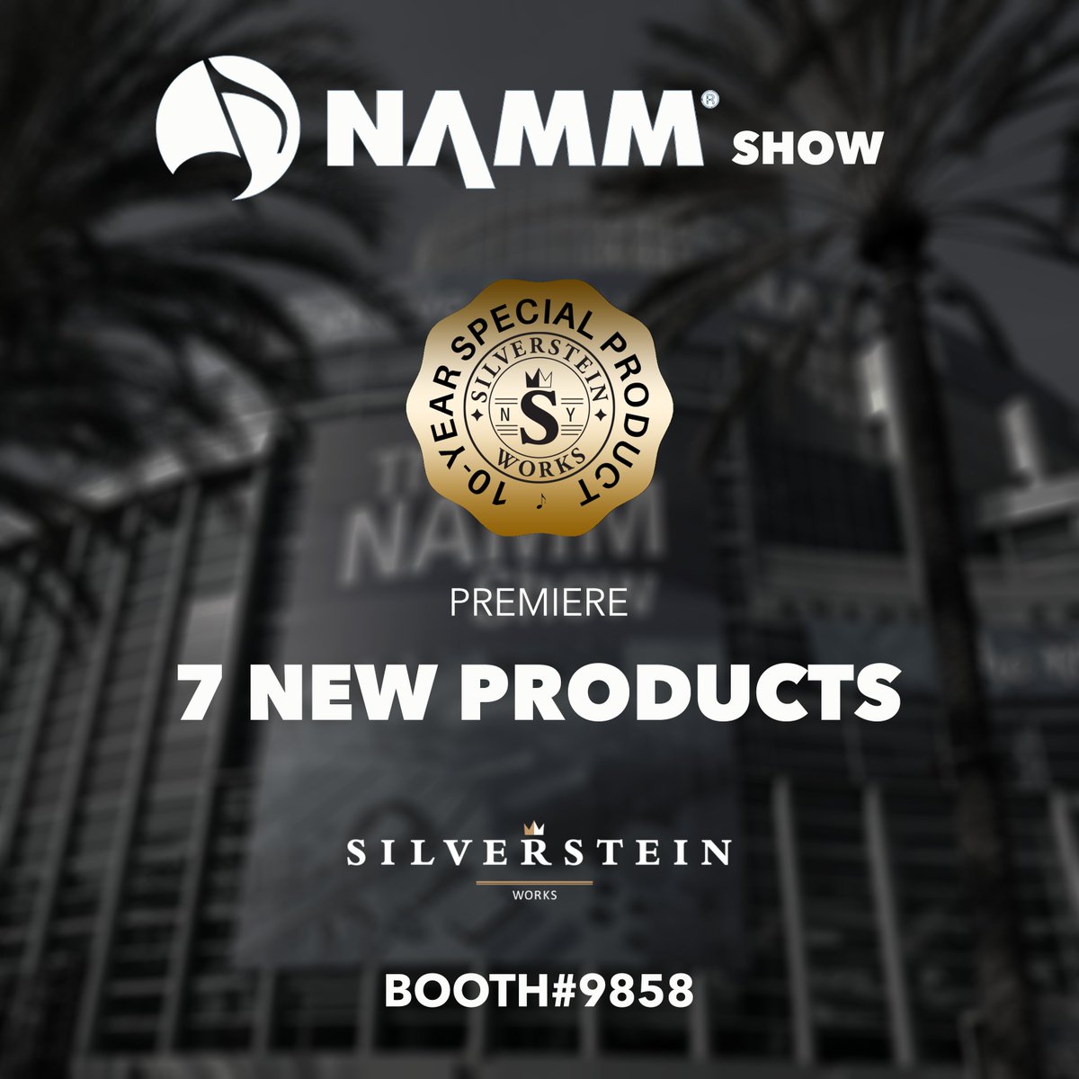 SilversteinWrks's tweet photo. At the 2023 NAMM Show! We're excited to unveil 7 new products, including Silverstein Ligatures, mouthpieces, and accessories. Can't attend? Stay tuned for the official announcement on our website. Thank you for supporting us for 10 years! #SilversteinWorks #NAMM2023 #ambipoly https://t.co/fWTuVKRJX9