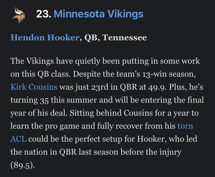 The Viking Age on Twitter "ESPN’s Todd McShay is the latest to predict