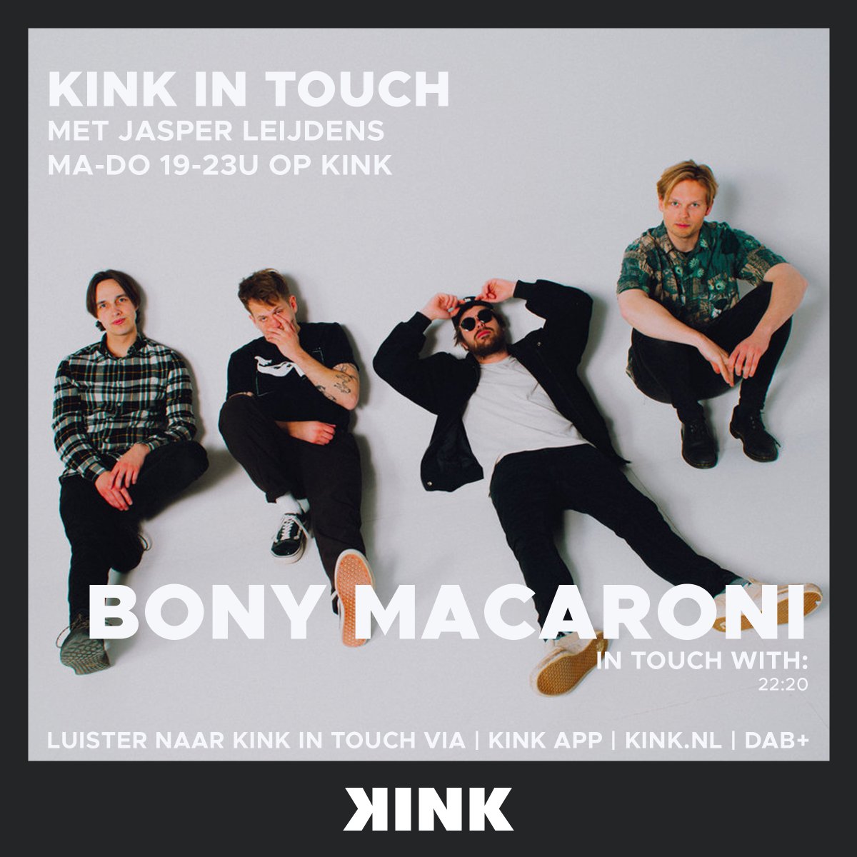 Jasper Leijdens (@jasperleijdens) on Twitter photo Ontdek je favoriete nieuwe band of artiest bij KINK IN TOUCH! Met vanavond:
- Daily Drop van <a href="/LipFillertv/">Lip Filler</a> 
- De gloednieuwe <a href="/Pipblom/">Pip</a> 
- <a href="/TAPETOY/">TAPE TOY</a> komt langs in de studio om te praten over nieuwe muziek + favo tunes
- Bellen met @bonyymacaroni over het debuutalbum
Let's gooo! Ontdek je favoriete nieuwe band of artiest bij KINK IN TOUCH! Met vanavond:
- Daily Drop van <a href="/LipFillertv/">Lip Filler</a> 
- De gloednieuwe <a href="/Pipblom/">Pip</a> 
- <a href="/TAPETOY/">TAPE TOY</a> komt langs in de studio om te praten over nieuwe muziek + favo tunes
- Bellen met @bonyymacaroni over het debuutalbum
Let's gooo!