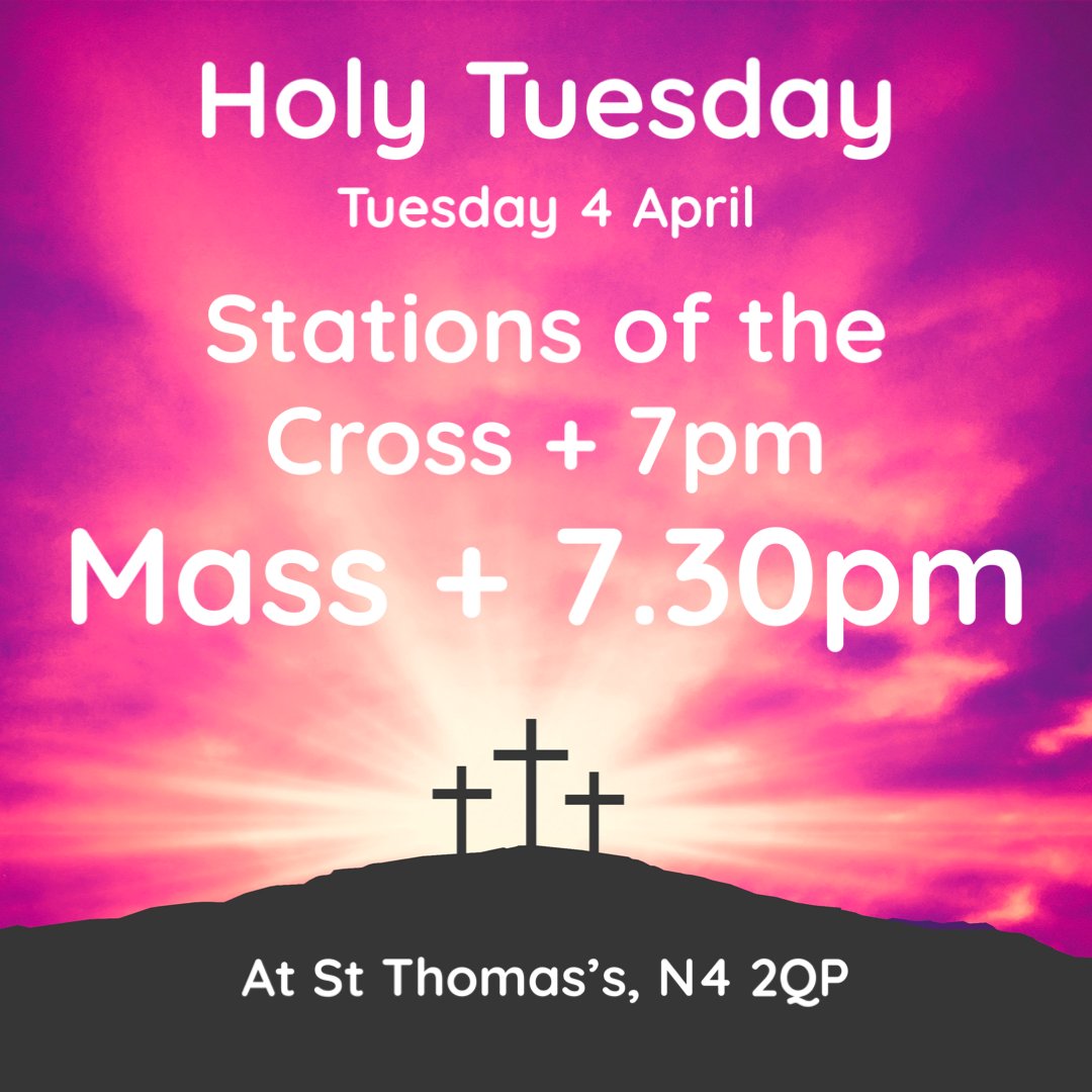 sjebp's tweet photo. Our Holy Week continues over at St Thomas's this evening. There's a chance to pray the Stations of the Cross at 7pm, followed by Mass at 7.30pm. https://t.co/dVq9GfgAI3