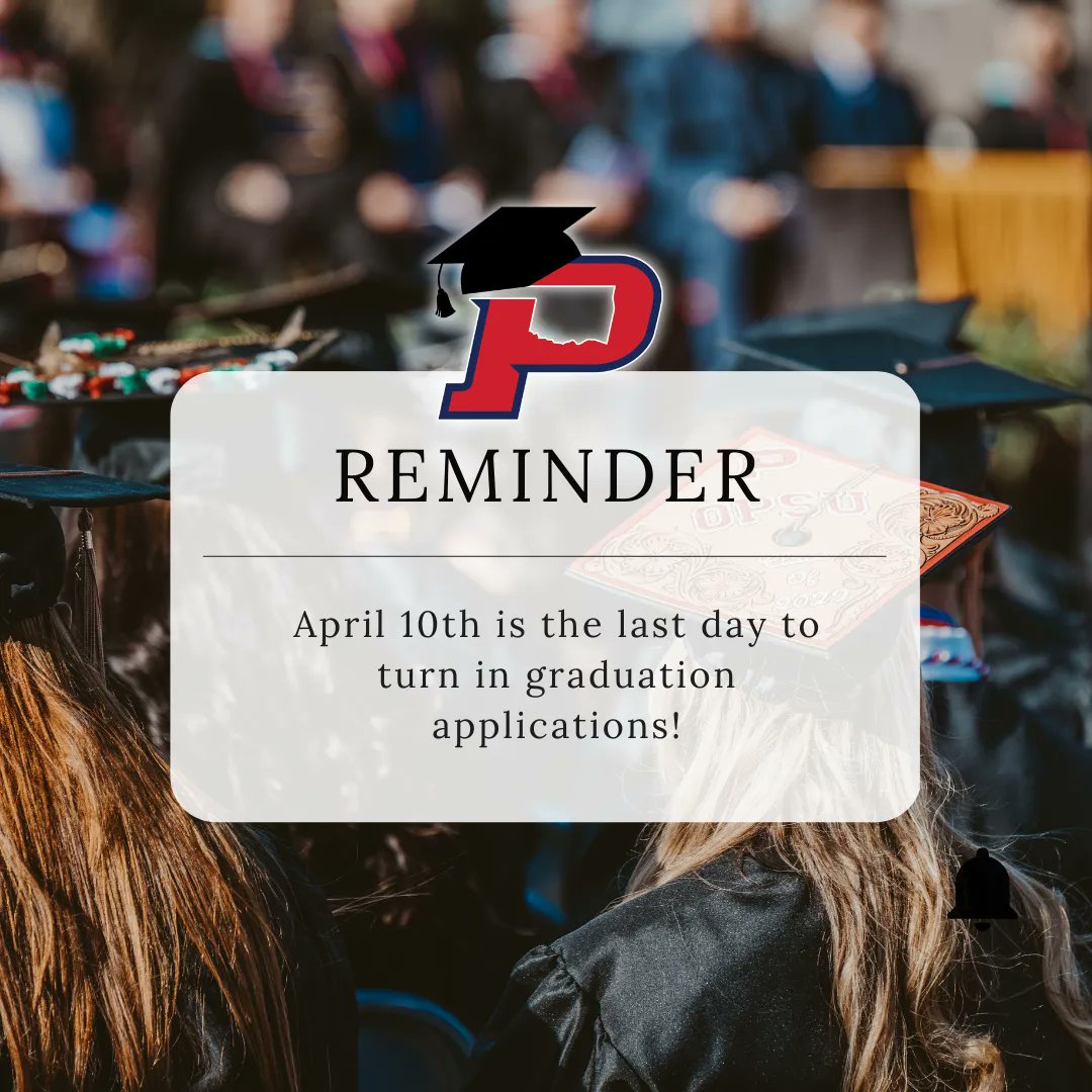 AdmissionsOpsu's tweet photo. The last day to turn in graduation applications is April 10th! https://t.co/WgOexifFyQ