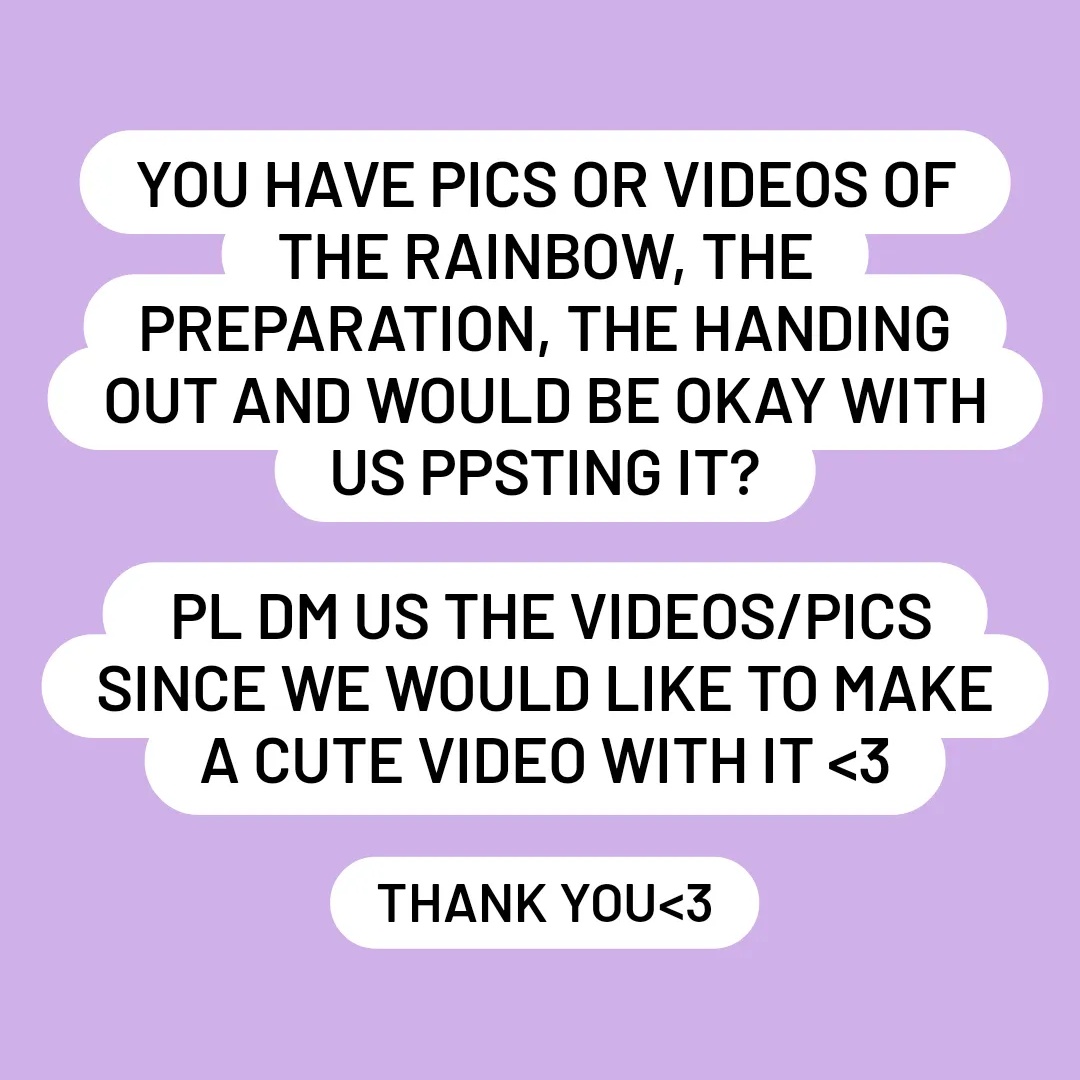 nctinberlin's tweet photo. Looking for videos/pics of the rainbow, the preparation, the handing out etc.
We would like to show you how cute it turnes out!
#nctinberlin #NCTDREAM_THEDREAMSHOW2_in_BERLIN #TDS2inBERLIN #nctdreamrainbow #THEDREAMSHOW2_in_BERLIN https://t.co/09g7MIf2GO