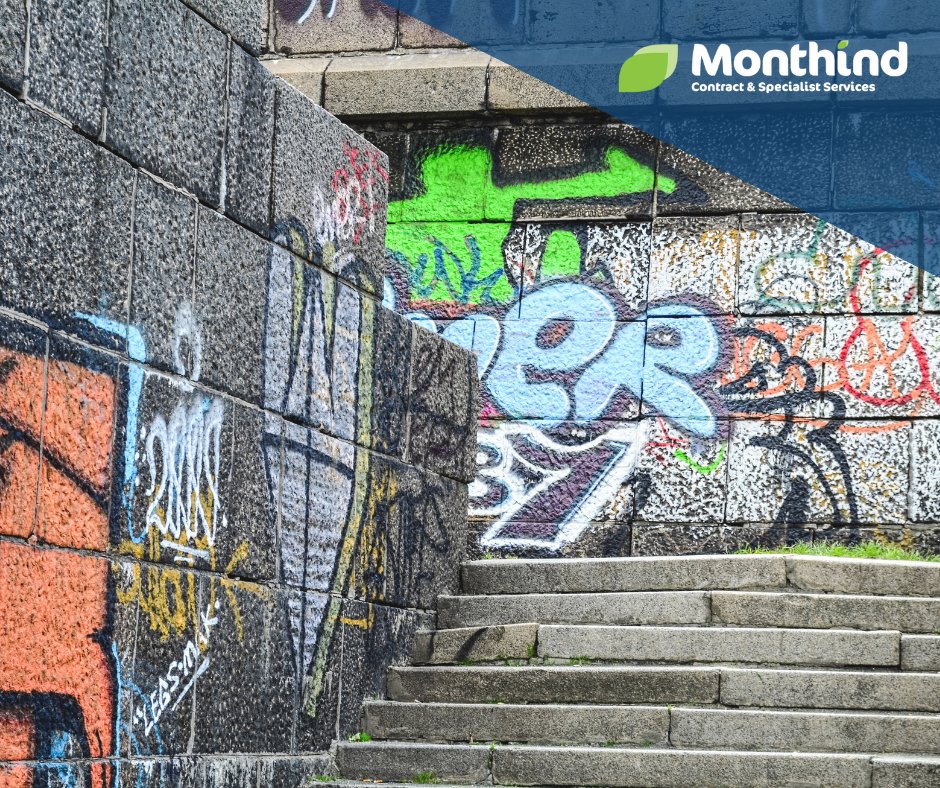 Graffiti can be a real problem on commercial buildings, particularly in city centres. But don’t panic, spray paint can be removed just as easily as it was applied with the help of specialist equipment offered here at Monthind Clean. 
Browse our range of #cleaningservices online