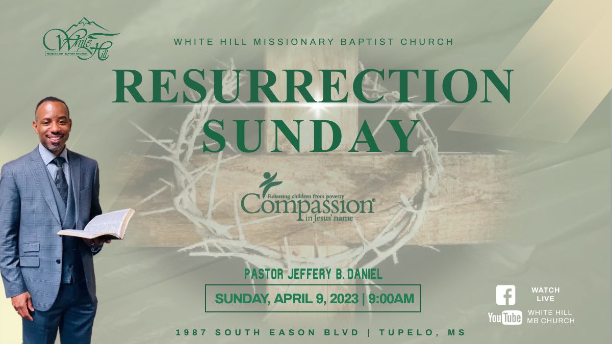 We are excited about Resurrection Sunday at The Hill! Make plans to be our guest as we worship our risen Savior! Join us Sunday at 9AM!

We look forward to seeing you there!

#WHMBC #TheWhiteHillExperience #HouseOfFavor #ResurrectionSunday