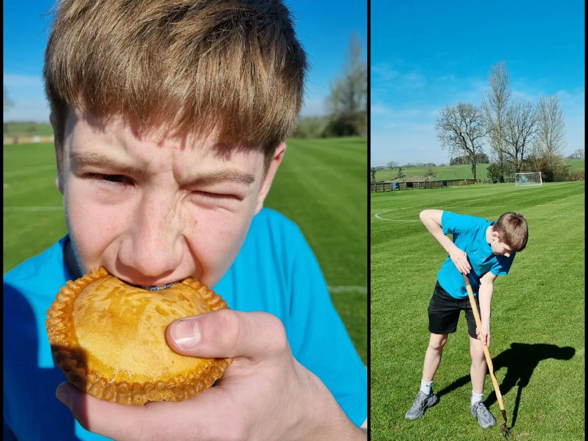 Rimyfc's tweet photo. @GreenThumbLawns pitch is looking a tad better today after the first cut ✂️ of the year and some much needed 🌞  

Apprentice lurch works for pies  ! Cheap labour if anyone needs a dogsbody 😂 https://t.co/RXKXspLeJS