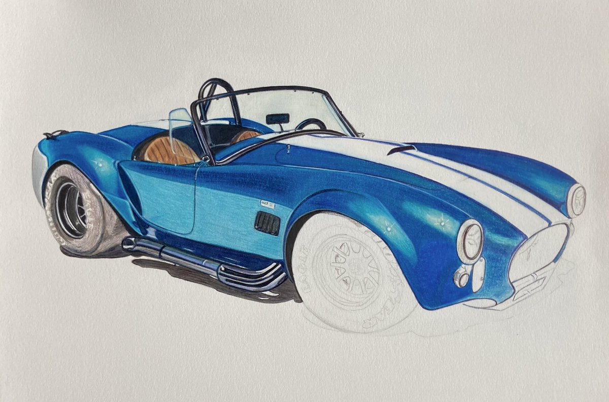 Last update before I complete this Shelby Cobra 427. 
Another artwork. Another challenge. 
#Cobra  #artwork #inthestudio #pushthelimits #pencildrawing #wip