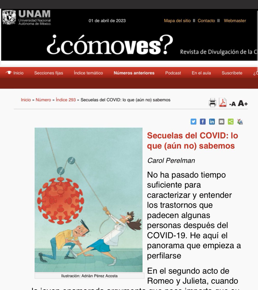 carol_perelman's tweet photo. 😃Ya tienes tu @revistacomoves de abril?

⭐️Emocionada de ver en portada mi texto: “Secuelas del COVID: lo que (aún no) sabemos”

🤔Importante reconocer lo que ya sabemos y lo que aún nos falta…

👉🏻https://t.co/KMFsBNsl75👈🏻
🙏🏻#LongCovid #LongCovidKids https://t.co/FrVeH0X45v