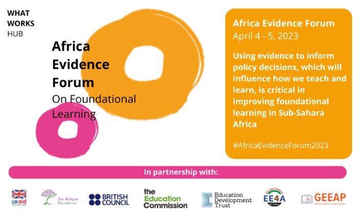 TaRL_Africa's tweet photo. This week, academics, policymakers + data producers from Sub-Sahara Africa are joining the #AfricaEvidenceForum2023 in #Kenya. Discussions will include the importance of evidence to inform policy + how this can improve #foundationallearning for all children. https://t.co/6cQXdwkMrX