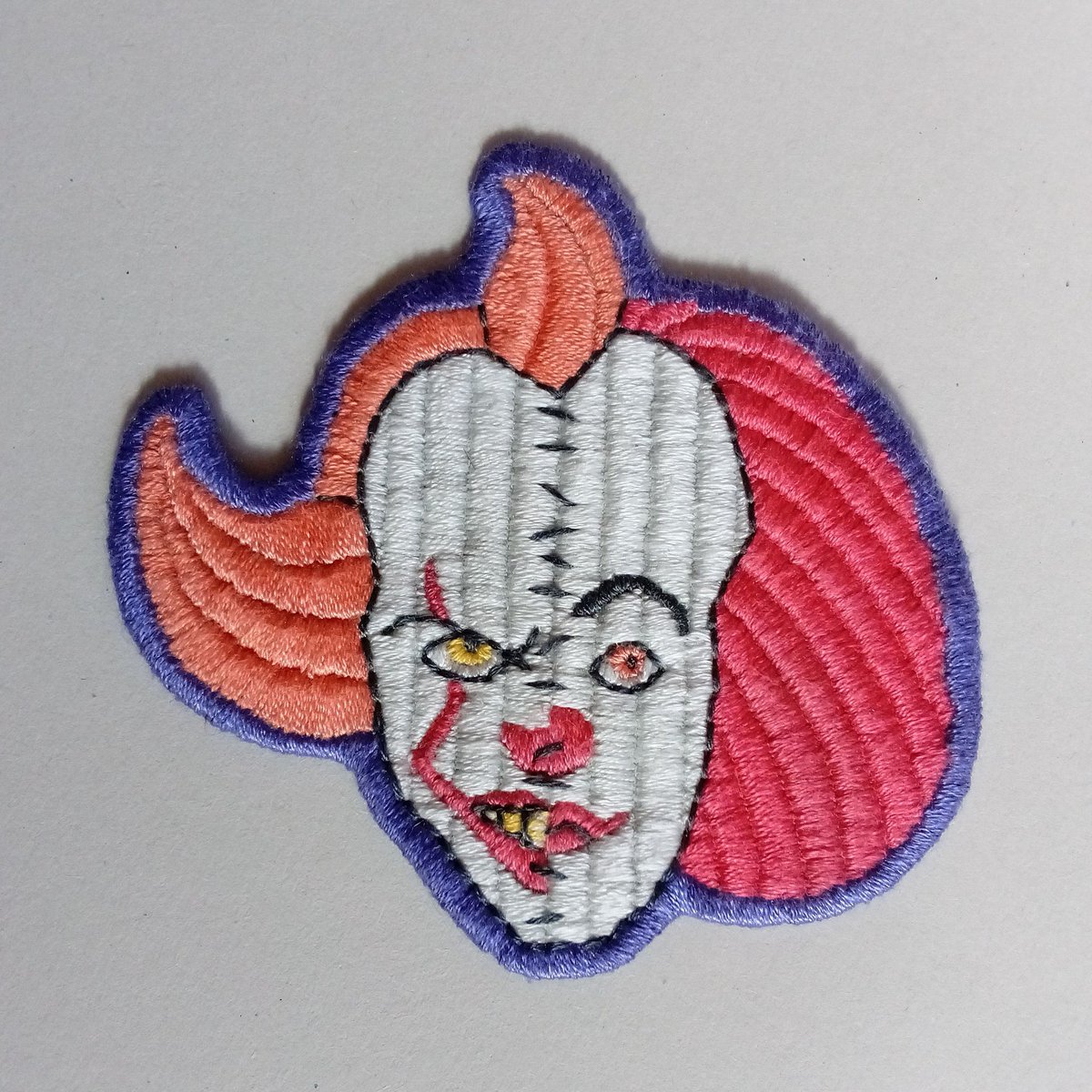 #Pennywise #sewonpatch - hand #embroidered
.
#art #artist #artwork #independentartist #patch #embroidery #embroideredpatch #craft #needlepoint #colourful #patchwork #crafty #patches #horror #horrorfanart #horrorfan #clown #clownpatch #it #pennywiseclown #itclown #badge #handmade