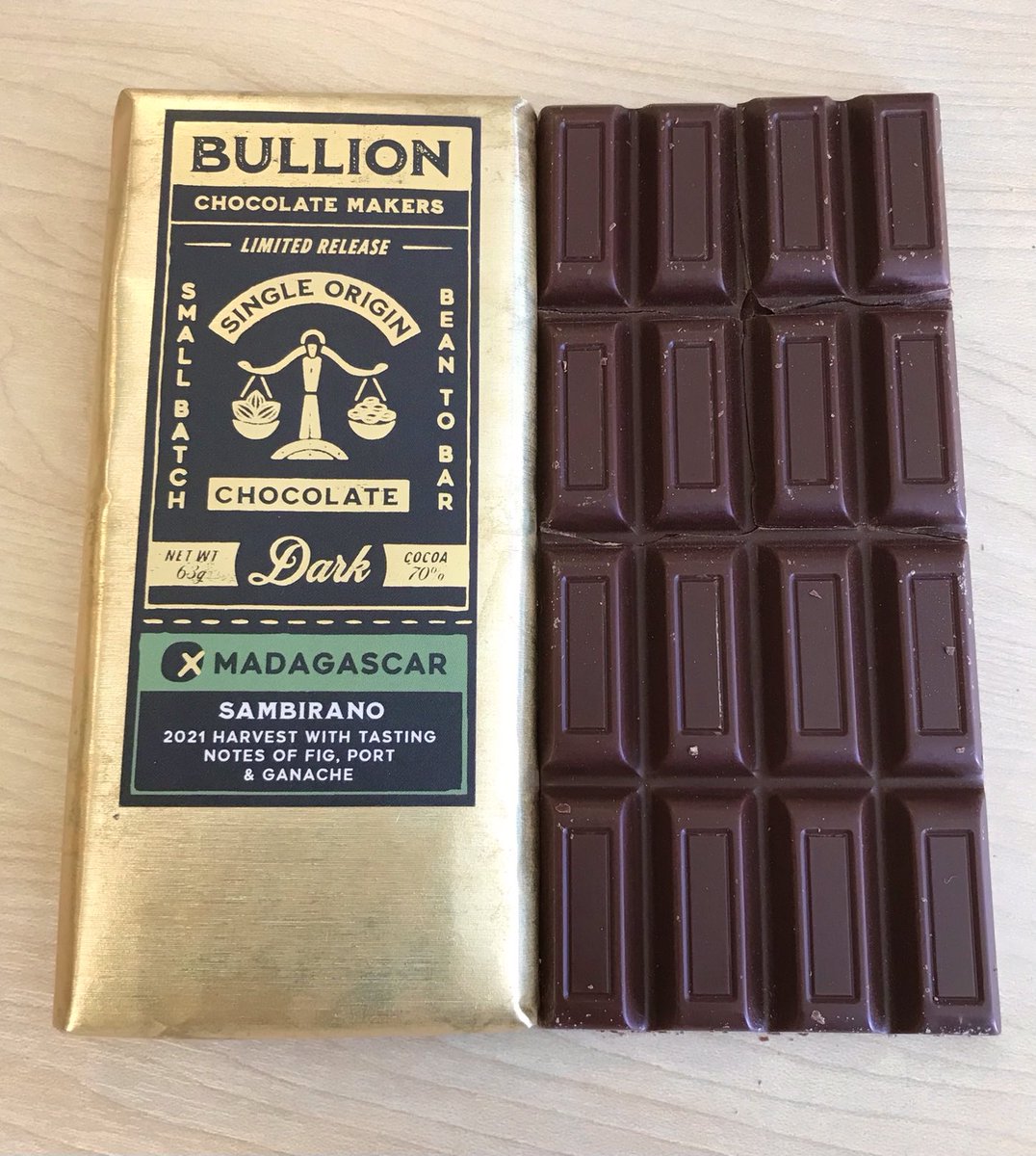 An ingot of Madagascan marvellousness from Sheffield’s excellent ⁦@OfficialBullion⁩, one of my most favourite British bean-to-bar makers. Fruity, rich and gorgeous flavours