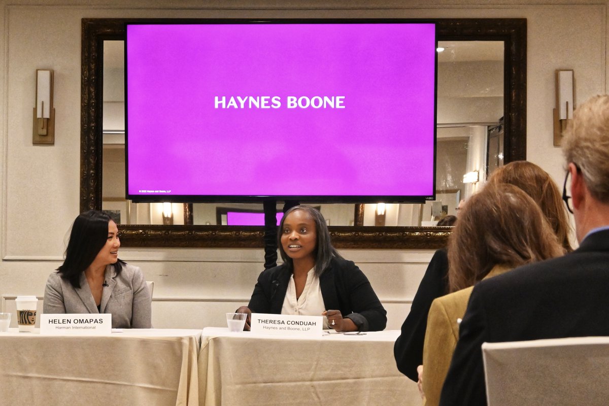 #HaynesBoone attorneys showed up strong for Theresa Conduah’s panel at the <a href="/LAIPLA/">LAIPLA</a> Washington In The West conference last week. After the conference, lawyers &amp; guests enjoyed a private dinner to celebrate the growth of our #Trademark &amp; #Advertising team in Southern California.