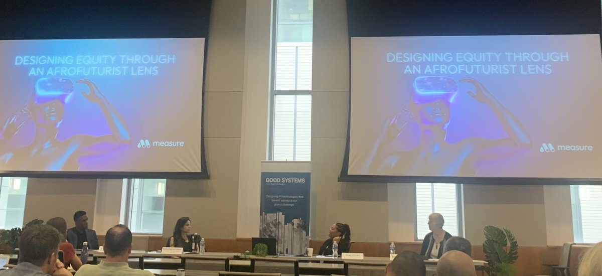 Thank you, Meme Styles, for bringing  #Afrofuturism to the Good Systems Symposium. Your work makes such a difference in our local + global community   <a href="/wemeasureus/">Measure</a> #UTEthicalAI <a href="/UTGoodSystems/">Good Systems</a>